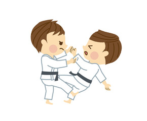 柔道をする男性