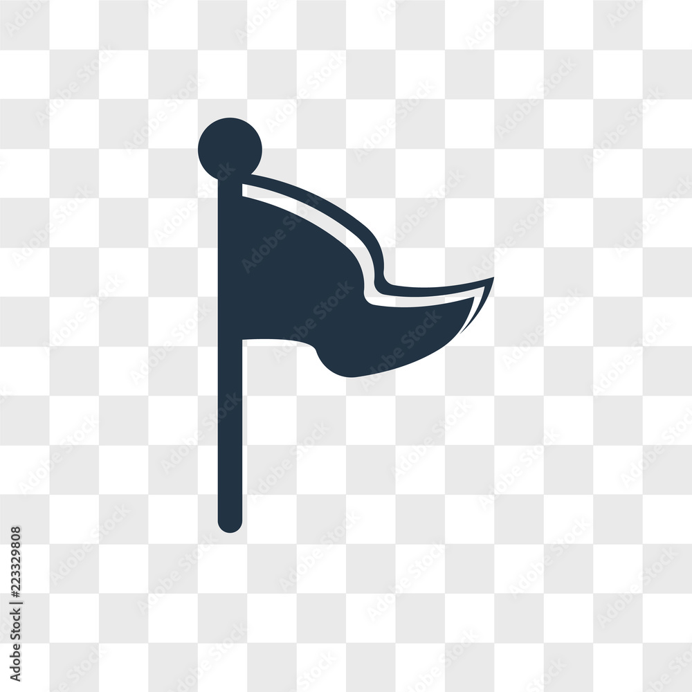 Poster flag vector icon isolated on transparent background, flag logo design