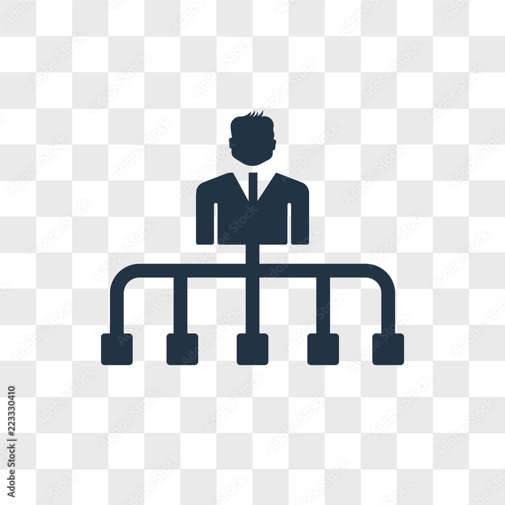 Poster hierarchical structure vector icon isolated on transparent background, hierarchical structure logo d