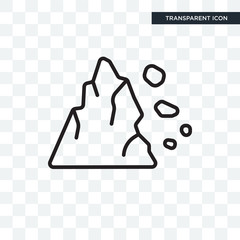 Landslide vector icon isolated on transparent background, Landslide logo design