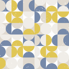 Pastel colors circle tiles seamless pattern, vector geometric background.