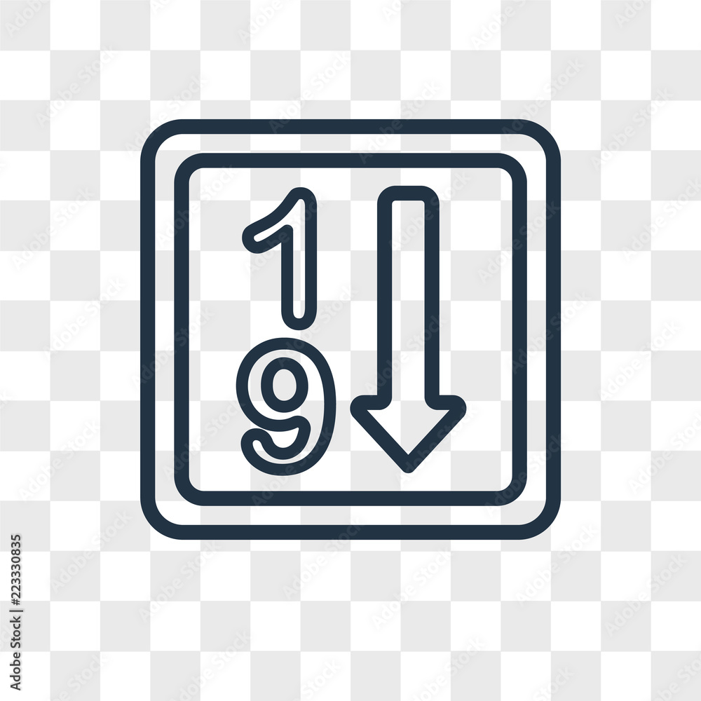 Poster sort vector icon isolated on transparent background, sort logo design