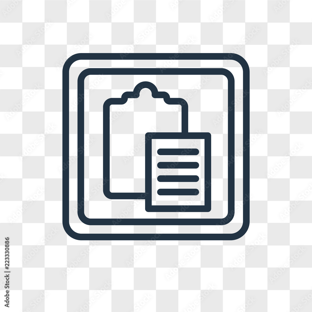 Poster paste vector icon isolated on transparent background, paste logo design