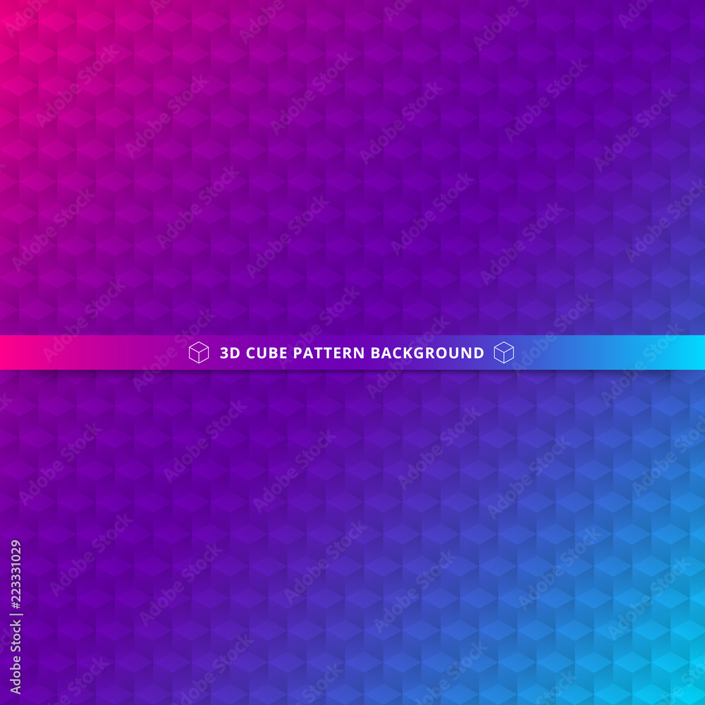 Poster 3d cube seamless pattern colorful background.