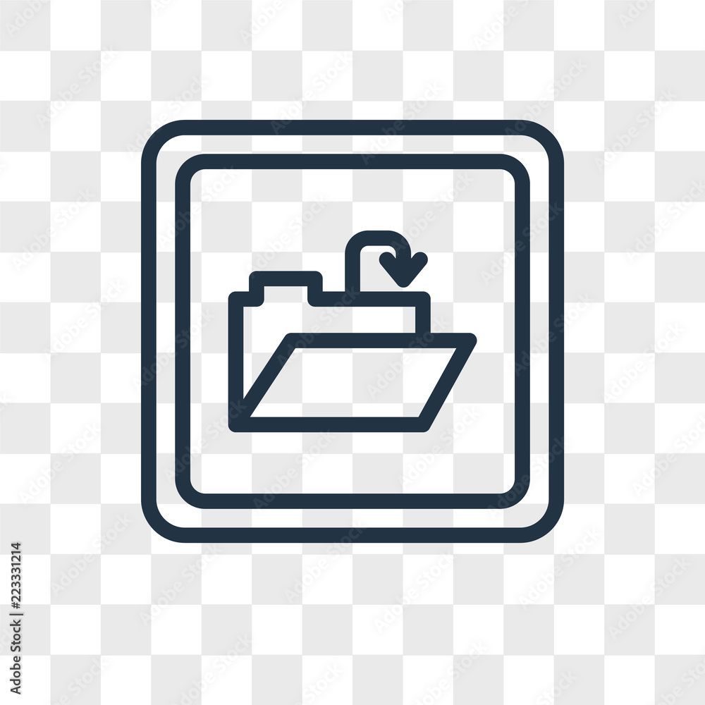 Poster open file vector icon isolated on transparent background, open file logo design