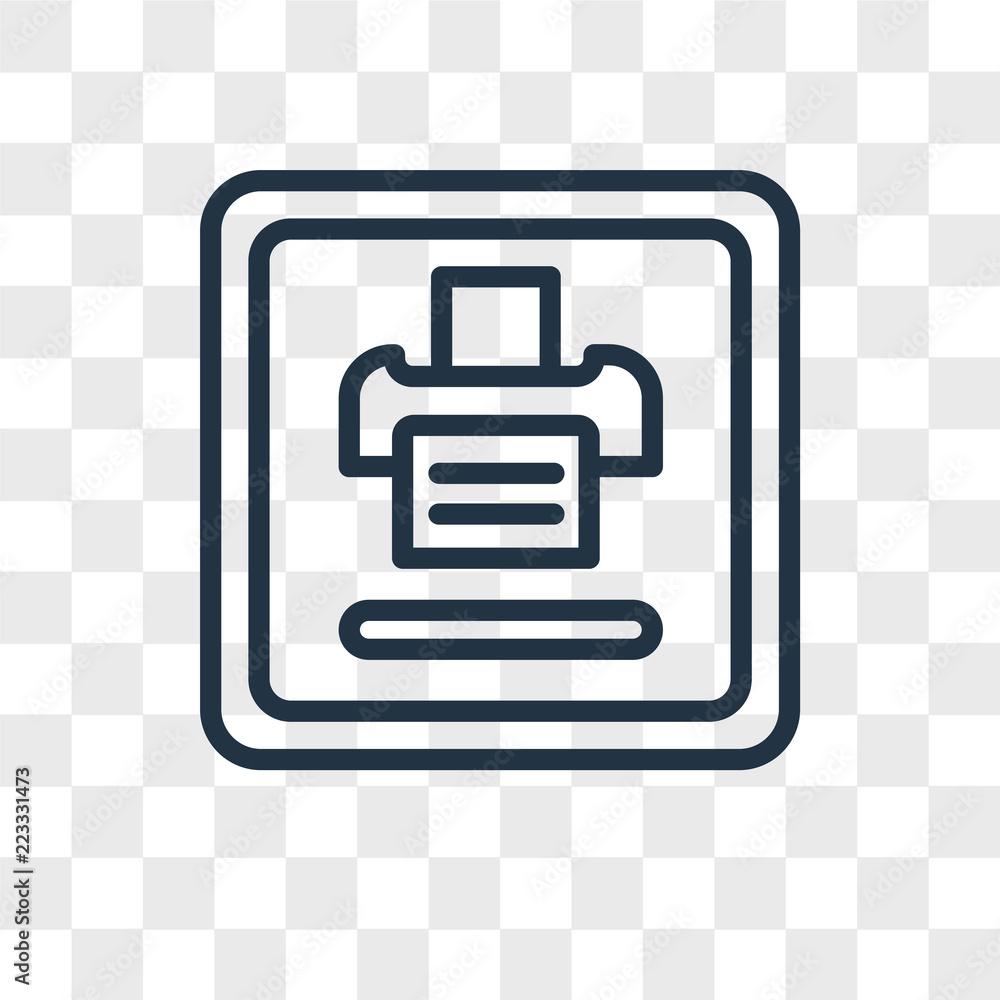 Poster print vector icon isolated on transparent background, print logo design