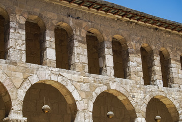En el patio de la Gran Mezquita de los Omeyas de Damasco en 2008. Siria.	