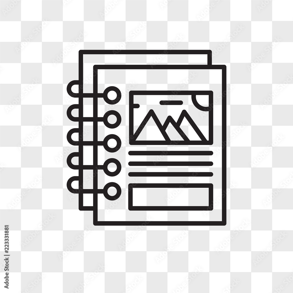 Poster binding vector icon isolated on transparent background, binding logo design