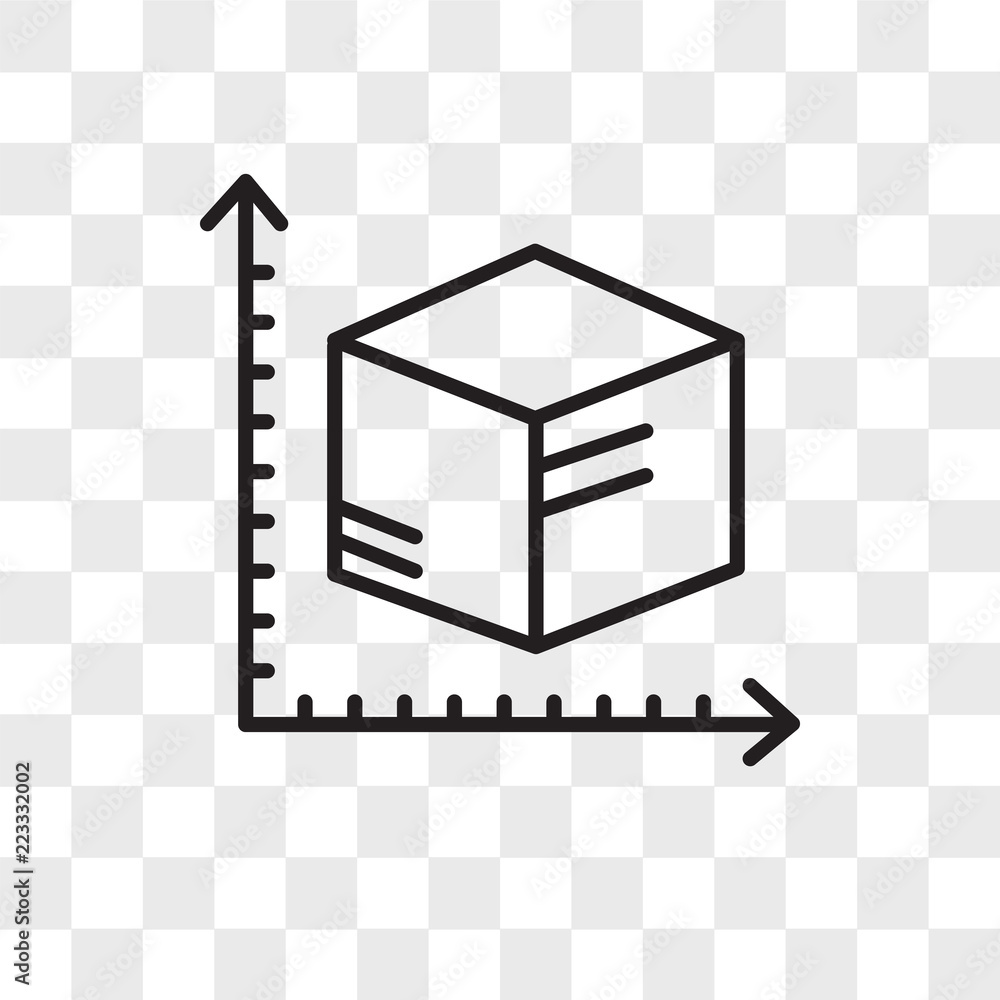 Poster cube vector icon isolated on transparent background, cube logo design