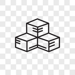 Cubes vector icon isolated on transparent background, Cubes logo design