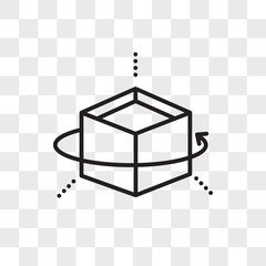 Cube vector icon isolated on transparent background, Cube logo design