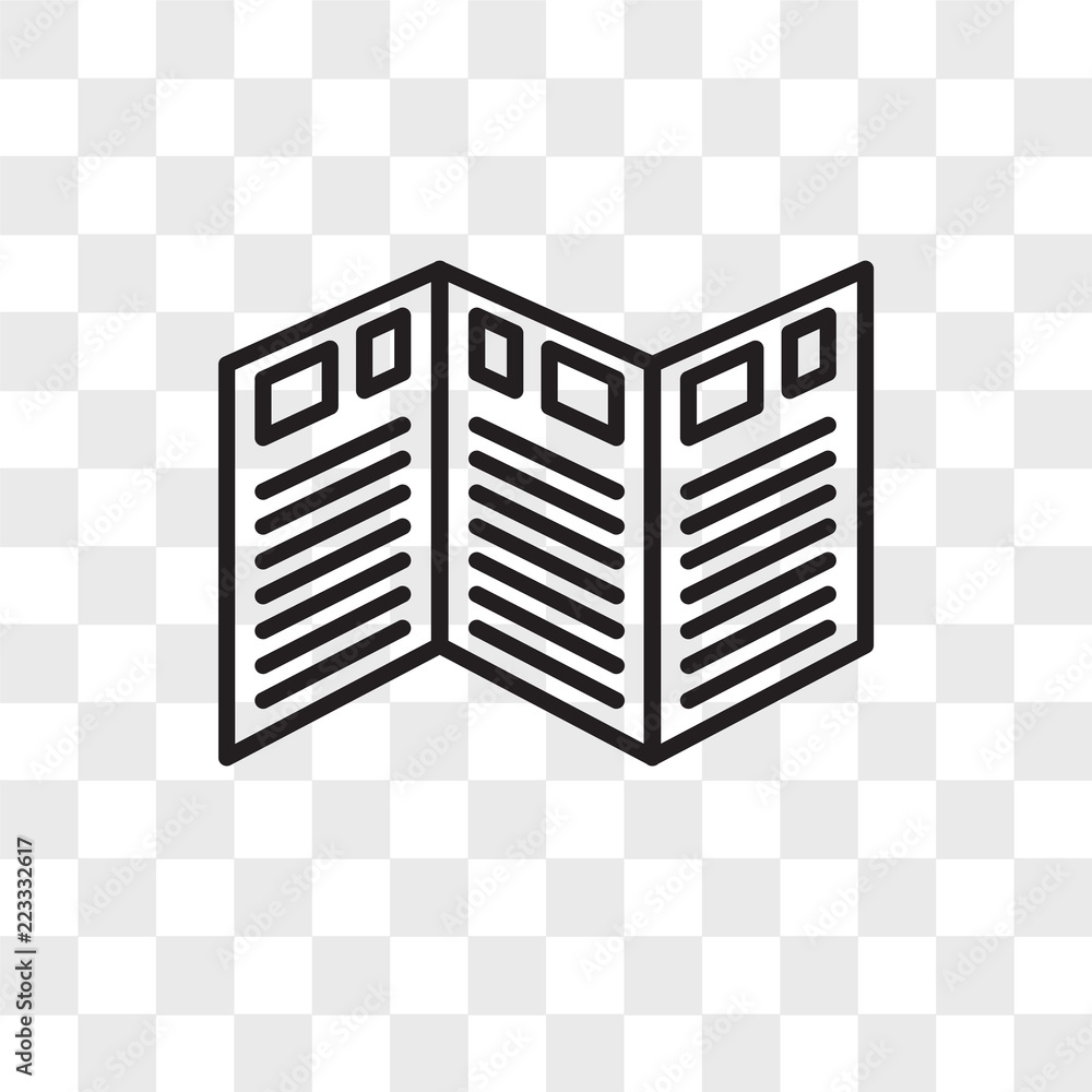 Poster leaflet vector icon isolated on transparent background, leaflet logo design