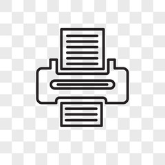 Printer vector icon isolated on transparent background, Printer logo design