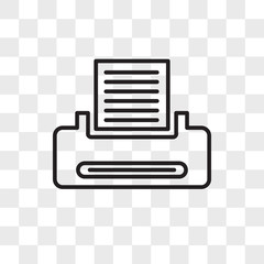 Printer vector icon isolated on transparent background, Printer logo design