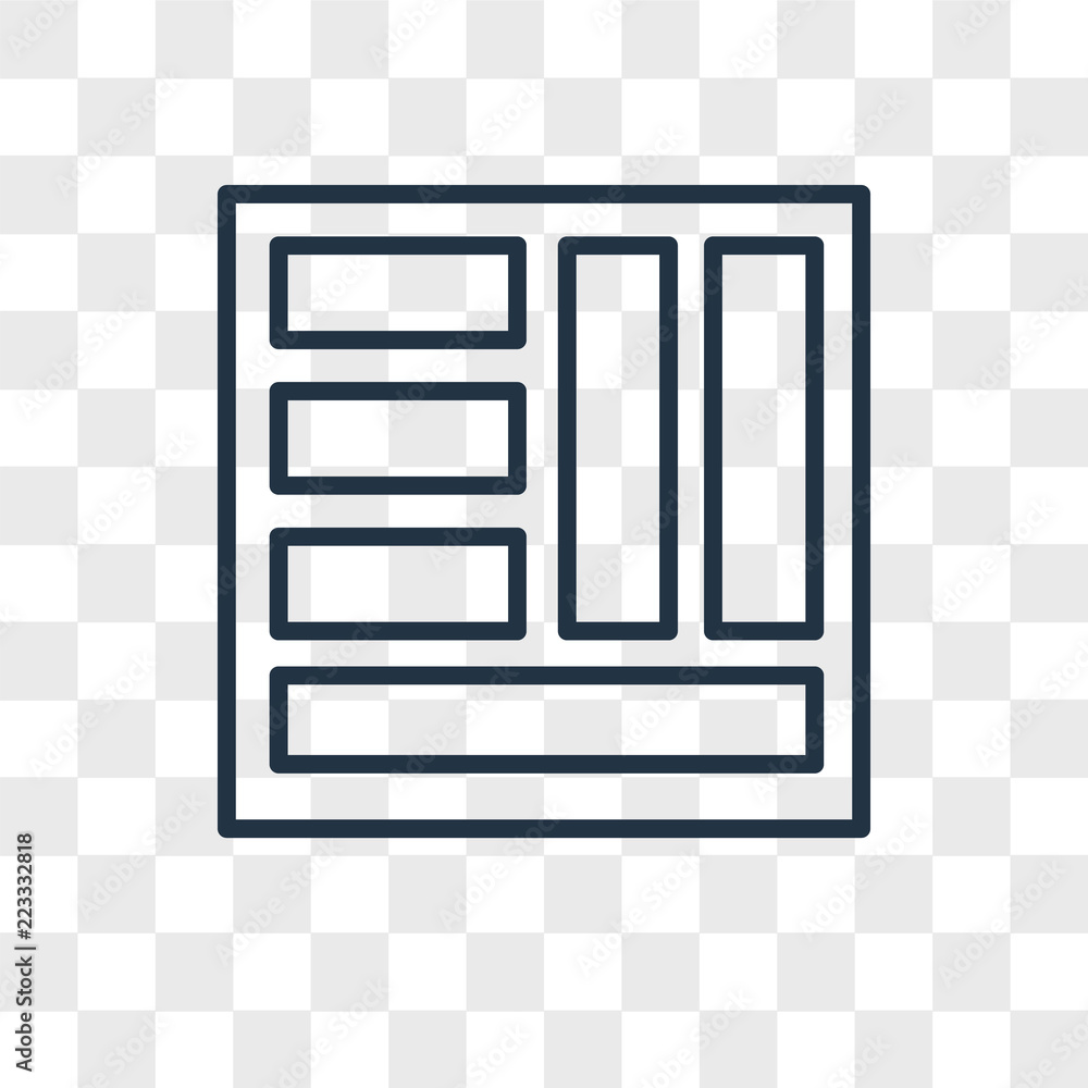 Poster layout vector icon isolated on transparent background, layout logo design