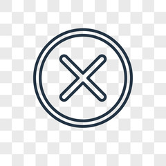Obraz premium Cancel vector icon isolated on transparent background, Cancel logo design