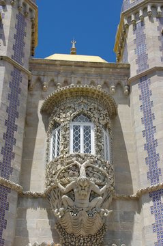Rzeźba Trytona w Pałacu Pena, Sintra, Portugalia