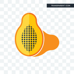 papaya vector icon isolated on transparent background, papaya logo design