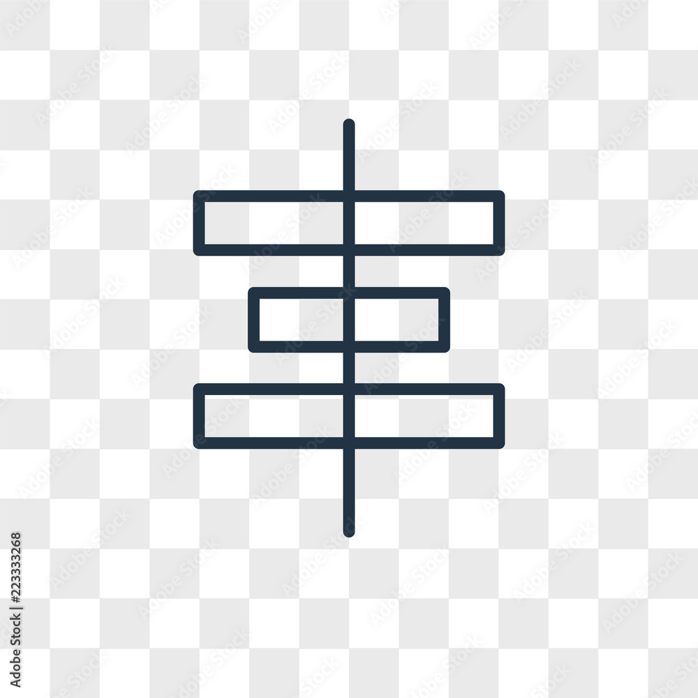 Poster horizontal alignment vector icon isolated on transparent background, horizontal alignment logo desig