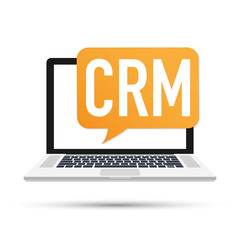 Desktop CRM System Icon. Business and Finance. Vector illustration.