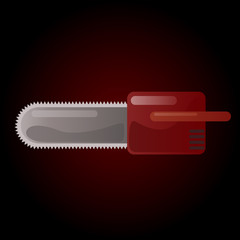Red chainsaw vector illustration