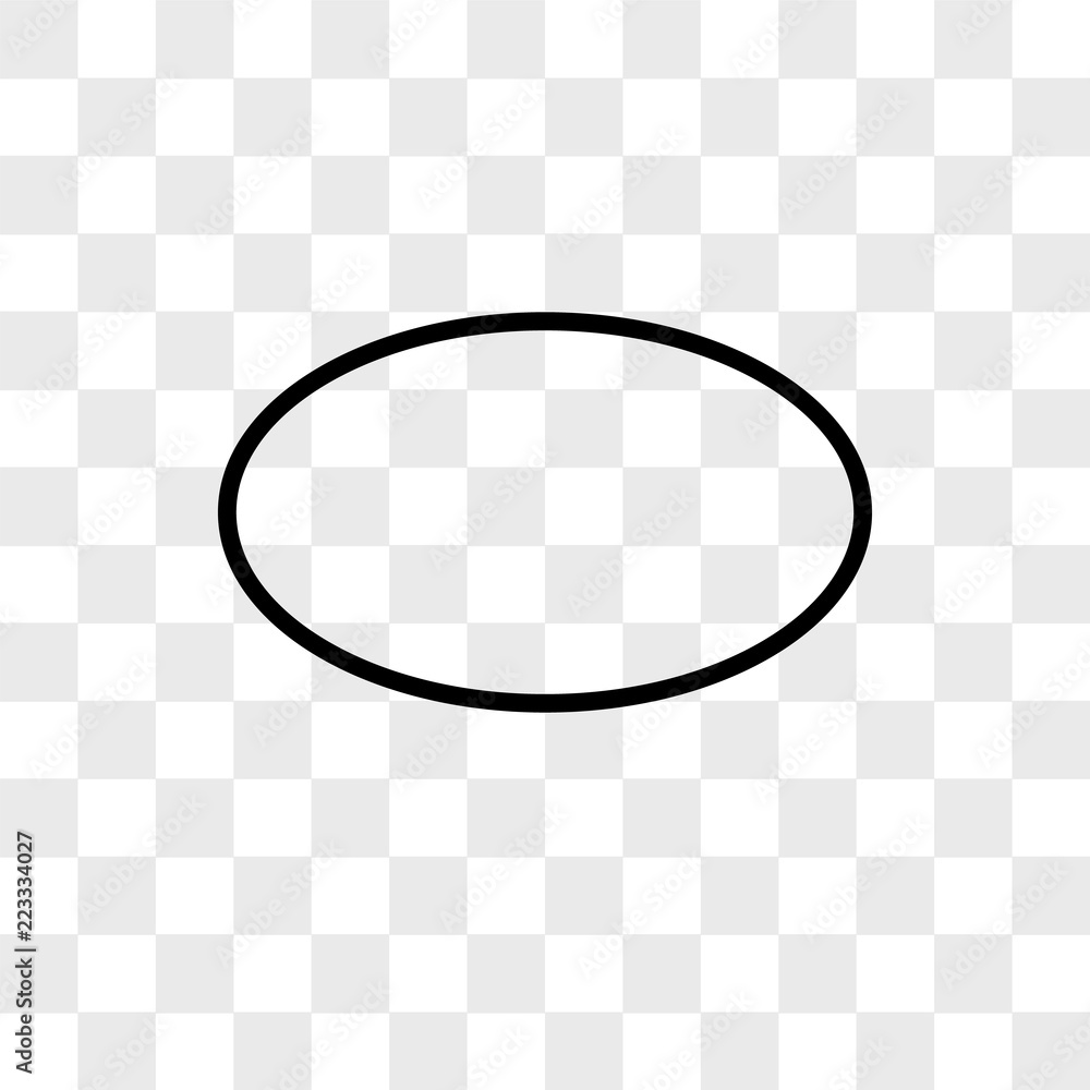 Poster ellipse vector icon isolated on transparent background, ellipse logo design