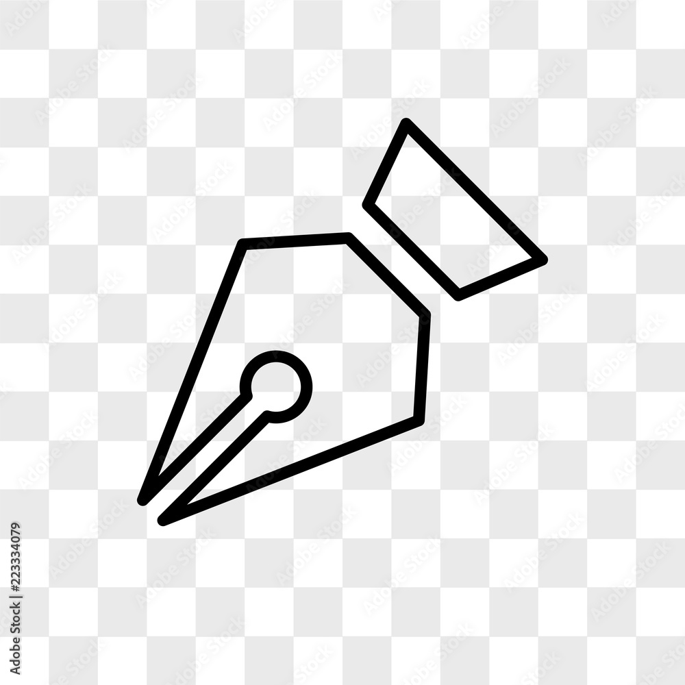 Poster pen tool vector icon isolated on transparent background, pen tool logo design