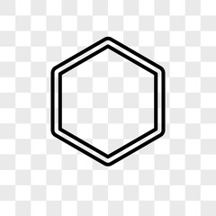 Hexagon vector icon isolated on transparent background, Hexagon logo design