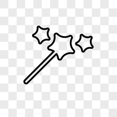 Magic wand vector icon isolated on transparent background, Magic wand logo design