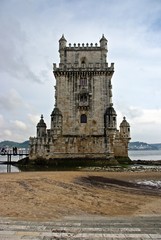 Torre de Belém, Lizbona, Portugalia - obrazy, fototapety, plakaty