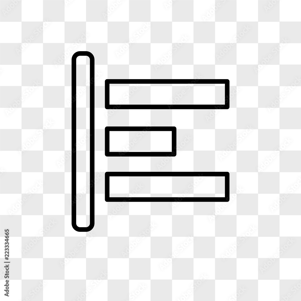 Poster align left vector icon isolated on transparent background, align left logo design