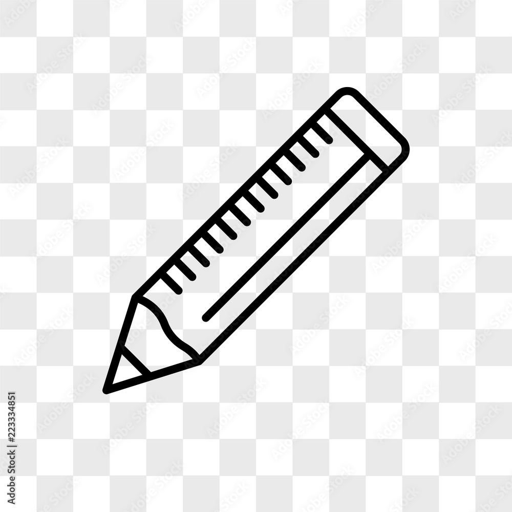 Wall mural Pencil tool vector icon isolated on transparent background, Pencil tool logo design