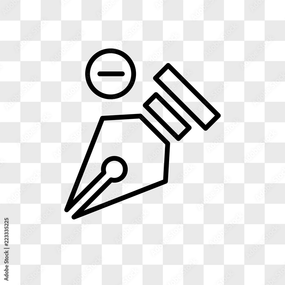 Poster delete anchor point vector icon isolated on transparent background, delete anchor point logo design