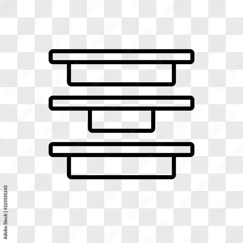 Poster object alignment vector icon isolated on transparent background, object alignment logo design
