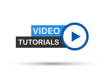 Video tutorials Button, icon, emblem, label. Vector illustration - obrazy, fototapety, plakaty