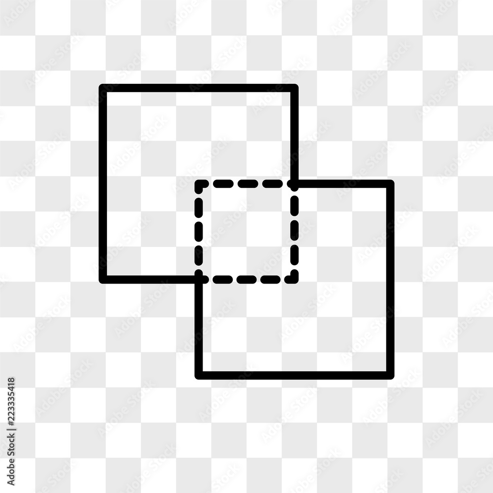Poster intersect vector icon isolated on transparent background, intersect logo design
