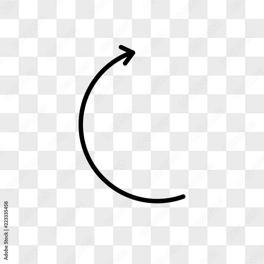 Poster curve arrow vector icon isolated on transparent background, curve arrow logo design