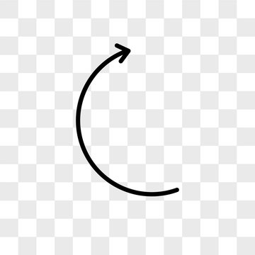 Curve Arrow vector icon isolated on transparent background, Curve Arrow logo design