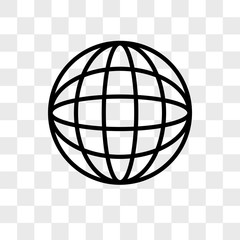 Earth Globe vector icon isolated on transparent background, Earth Globe logo design