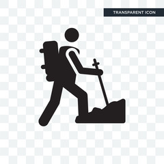 Hiking vector icon isolated on transparent background, Hiking logo design