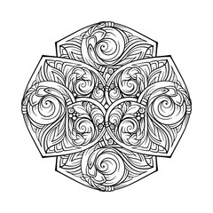 Vector abstract black and white motif