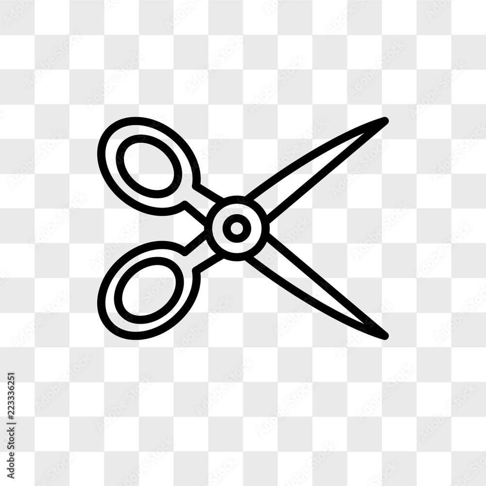 Poster scissors vector icon isolated on transparent background, scissors logo design