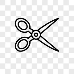 Scissors vector icon isolated on transparent background, Scissors logo design