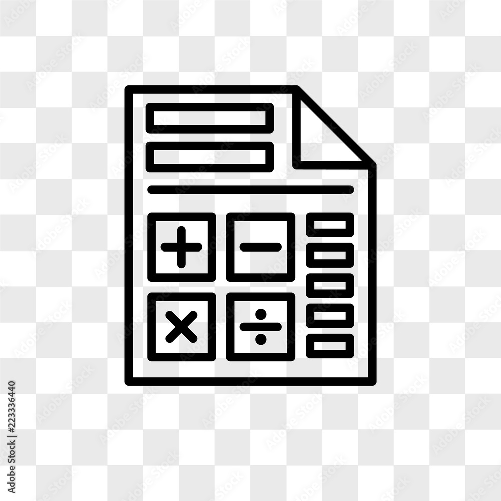 Aufkleber calculating file vector icon isolated on transparent background, calculating file logo design