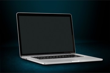Laptop with blank screen background