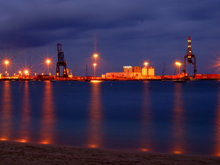 Fototapeta na wymiar harbor at the night