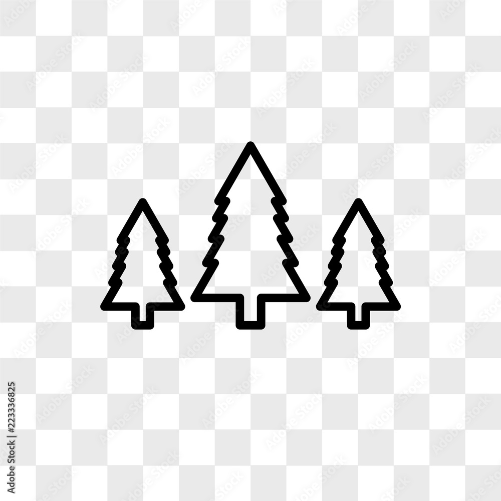 Poster trees vector icon isolated on transparent background, trees logo design