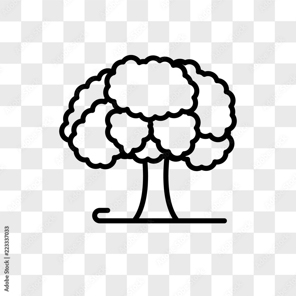 Poster tree vector icon isolated on transparent background, tree logo design