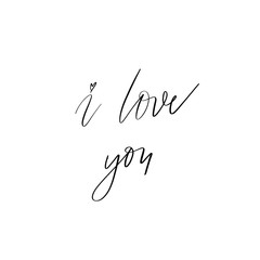 I love you  -   inscription hand lettering  vector.Typography de