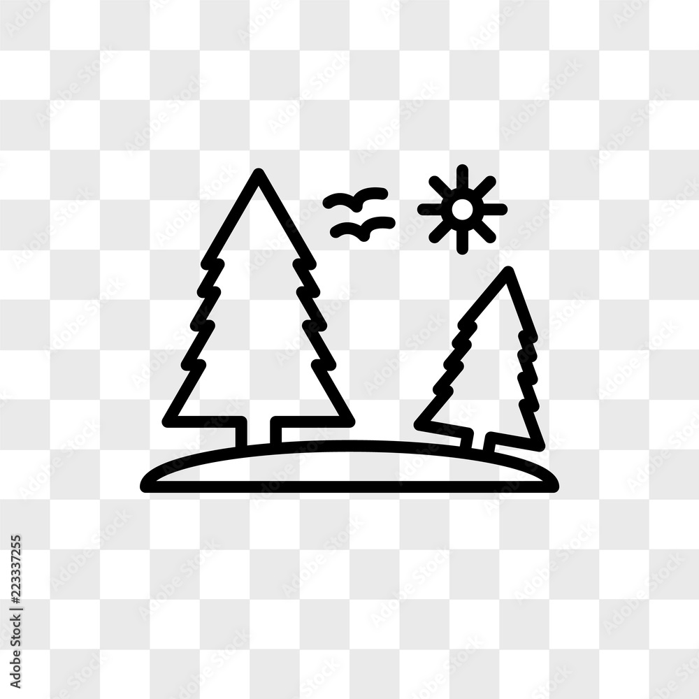 Poster tree vector icon isolated on transparent background, tree logo design